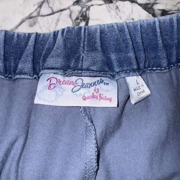 Dream Jeannes Quacker Factory Skort Women’s Lg QVC Scalloped Hem Blue Jean bling - Picture 3 of 3